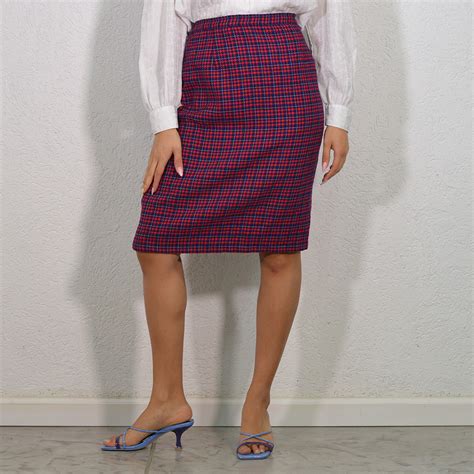 Vintage S Pepita Pink Pencil Skirt Vesture Online Vintage Shop