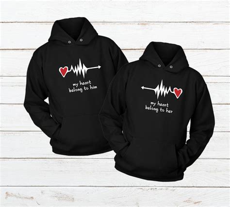 Couples Hoodies My Heart Belong to You Black | Couples hoodies, Hoodies, Matching couples 