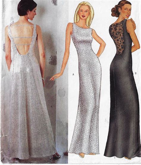 Womens A Line Evening Gown With Dramatic Back Details Oop Butterick