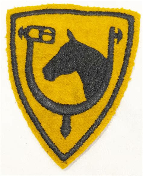 Early Ww2 Us 61st Cavalry Division Waffle On Felt Patch C