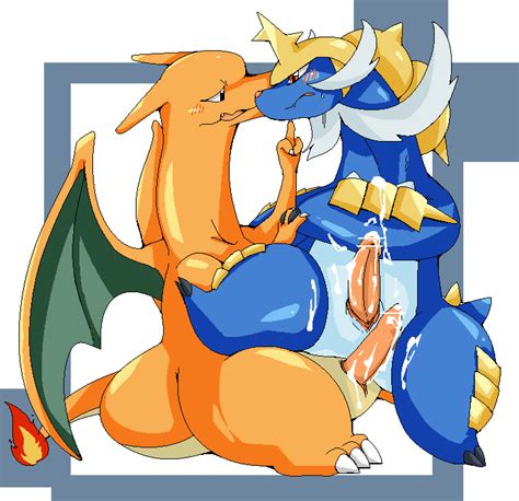 Rule 34 Blue Skin Charizard Claws Cum Feral Fire Horns Interspecies Male Male Only Multiple