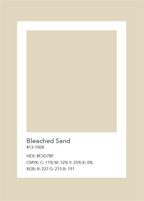 Bleached Sand 13 1008 Pantone Color Pantone Bleach