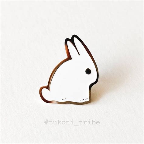 white bunny enamel pin cute rabbit enamel pin hare enamel etsy