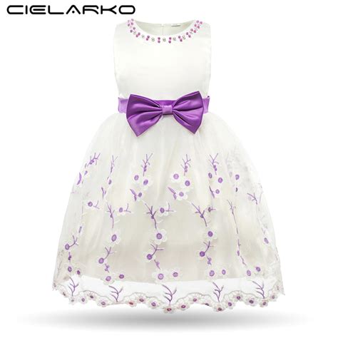 Cielarko Girls Dress Summer Embroidery Flower Kids Dresses Princess Big