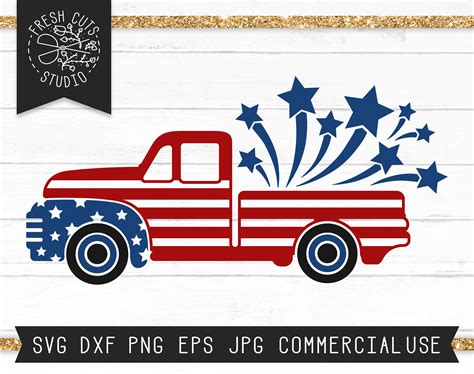 Truck SVG 4th of July Svg Cut File for Cricut Truck with | Etsy