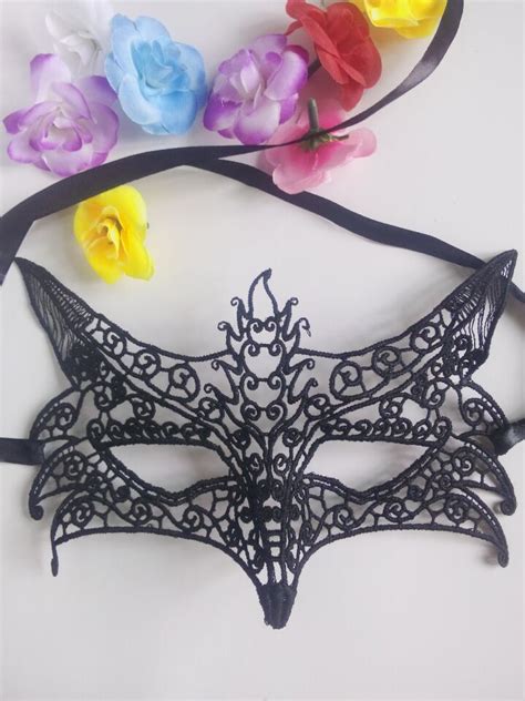 M591 6 Black Lace Flower Mask Sexy Lady Cutout Eye Mask Masquerade