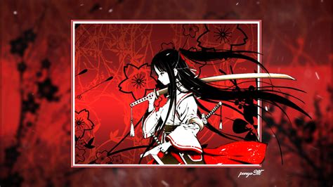 Wallpaper Simple Background Anime Girls Katana Sword Artwork
