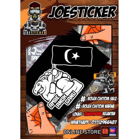 Sticker Ambe Anok Ganu Ada Pelbagai Pilihan Saiz Shopee Malaysia