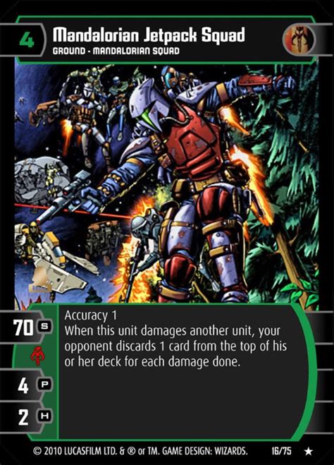 This puzzle features a collage of trading cards including illustrations of the child. Mandalorian Jetpack Squad Card - Star Wars Trading Card Game