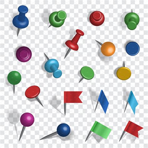Colored 3d Vector Pins Custom Designed Illustrations ~ Creative Market