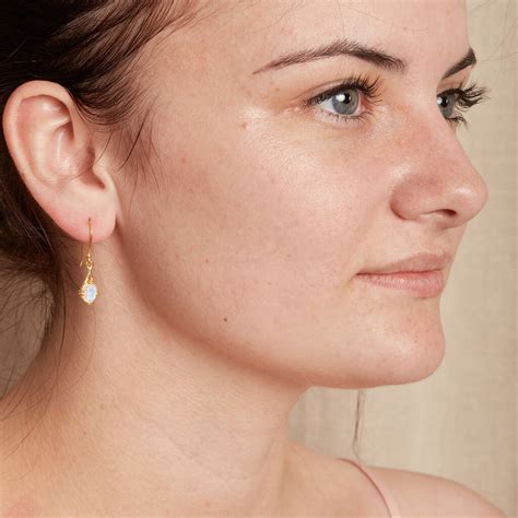 Moonstone Gold Plated Silver Antique Style Earrings By Rochejewels