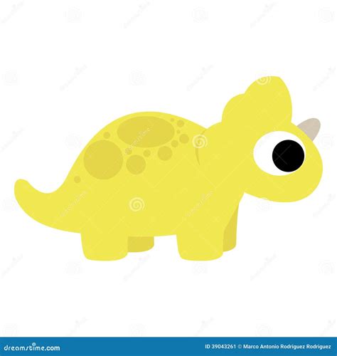 Yellow Dinosaur Poster For Kids Vector Illustration