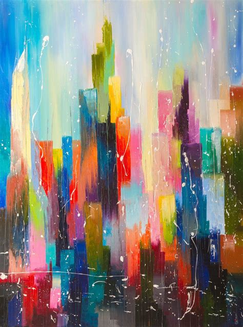 Downtown 3 2018 Oil Painting By Liubov Kuptsova Abstract Abstract