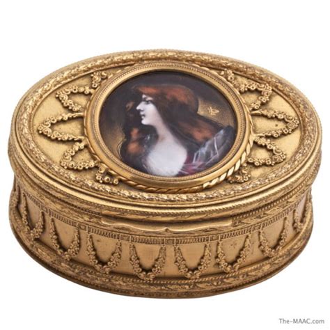 French Gilt Bronze Box With Enamel Plaque Manhattan Art And Antiques