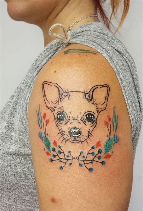 Chihuahua Tattoo By Aline Wata Chihuahua Tattoo Dog Tattoos Animal