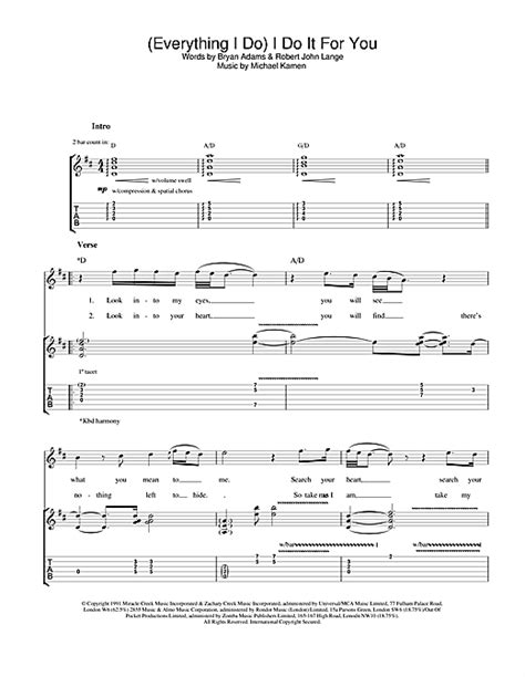Everything I Do I Do It For You Guitar Tab By Bryan Adams Guitar Tab