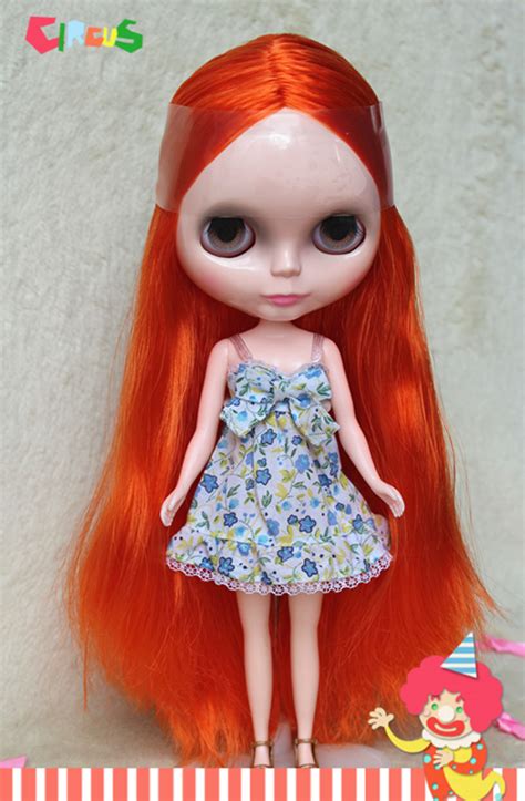 Blygirl Blyth Doll Nude Dolls Orange Straight Hair 30cm Ordinary Body