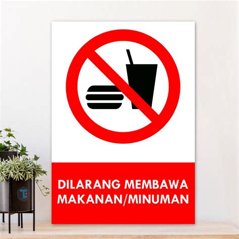 Jual Poster Sign Dilarang Membawa Makanan Atau Minuman Hiasan Dinding