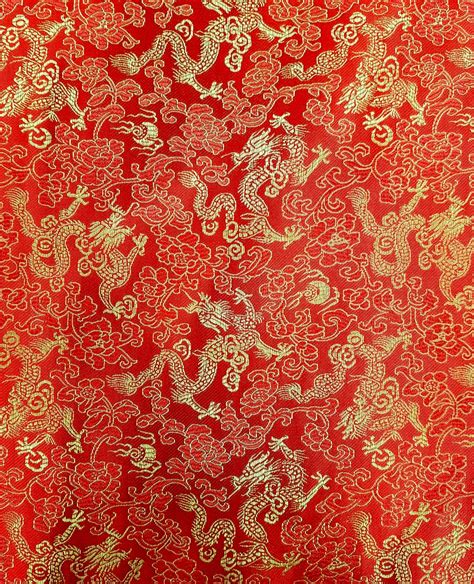 Chinese Brocade Dragons Red Dk Fabrics