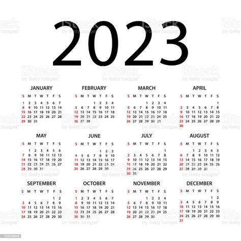 Calendar 2023 Illustration Week Starts On Sunday Calendar Set For 2023