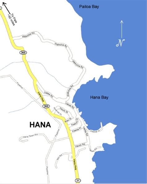 Website by hawaii web group.most photos taken by natalie brown photography. Hana Maui Map - Map of Hana, Hawaii
