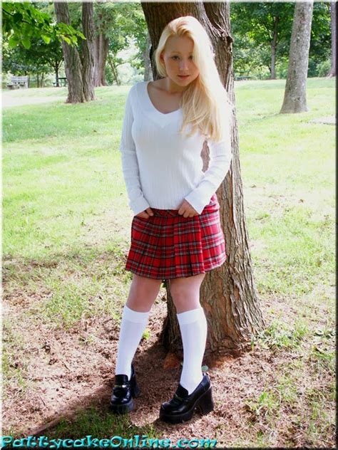 Blonde Babe Sexy Pattycake Teases In Her Plaid Skirt And Hot Sex Picture