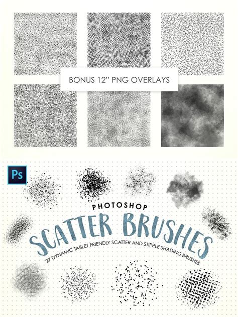 Photoshop Scatter And Stipple Brushes Stippling Graphic Design
