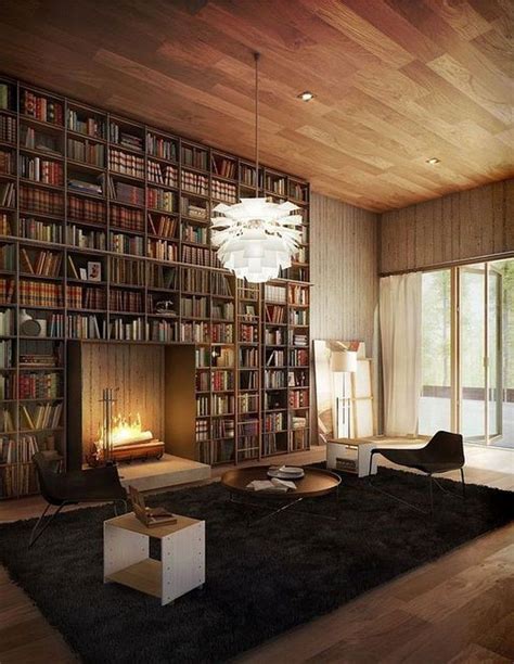 38 The Top Home Library Design Ideas With Rustic Style Kamin
