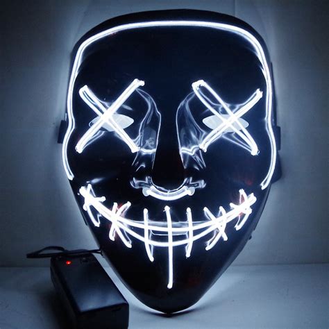led mask halloween party masque masquerade masks neon maske light glow in the dark mascara