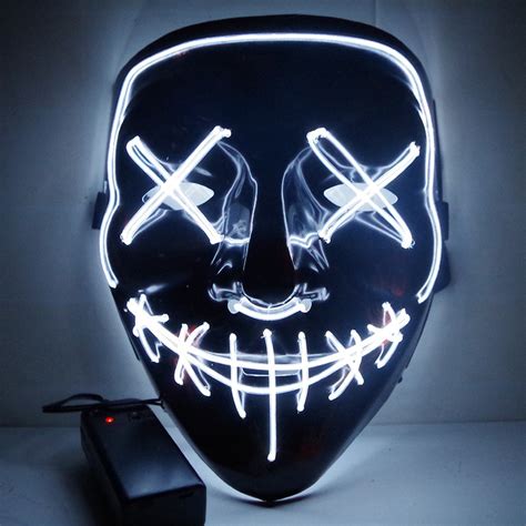 Led Mask Halloween Party Masque Masquerade Masks Neon Maske Light Glow