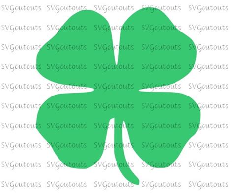 Shamrock 4 Leaf Clover Design Svg Eps Dxf Formats Files Etsy