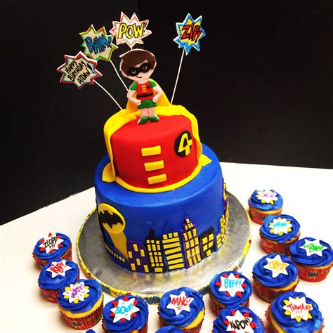 Robin themed cake (Batman) | Ginger cake, Themed cakes, Themed birthday cakes