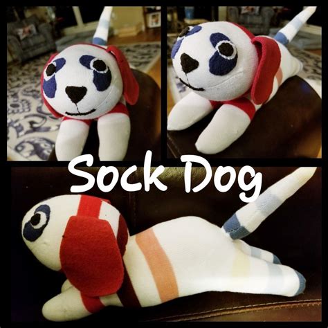 Handmade Sock Dog Made From Socks Fleece And Embroidery Floss Handmade
