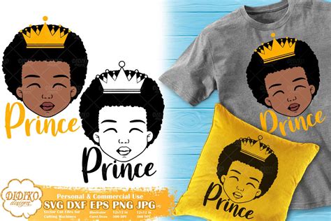 Black Boy Prince Svg 3 Afro Boy With Crown Svg Didiko Designs