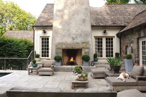 Outdoor Corner Fireplace Patio Traditional With Exterior Cleaners