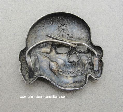 Ss Visor Cap Skull By Rzm M152 Transitional Original German