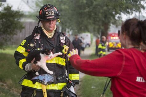 Firefighters Save Cat From House Fire Emotional Reunion Love Meow