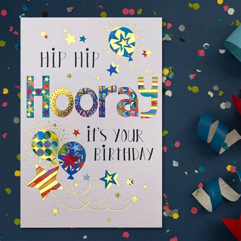 Party Time Hip Hip Hooray Birthday Card