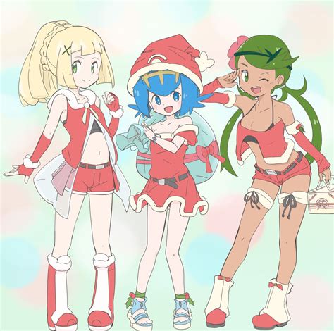 Christmas Costume Alola Girls Pokemon Waifu Pokemon Alola Pokemon Eeveelutions Pokemon Comics