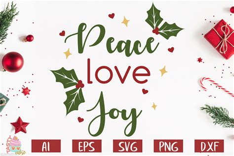 Peace Love Joy Christmas Svg 377179 Svgs Design Bundles
