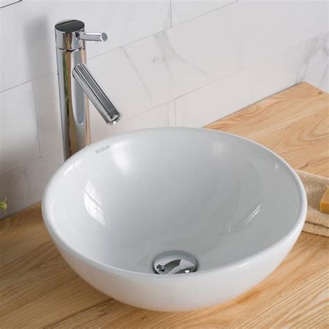 Kraus Ceramic Circular Vessel Bathroom Sink With Faucet And Reviews Wayfair