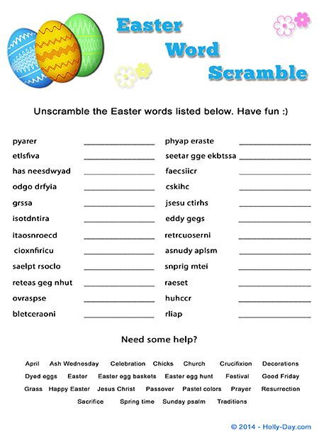 4 Best Images Of Easter Word Scramble Printable Printable Spring Word