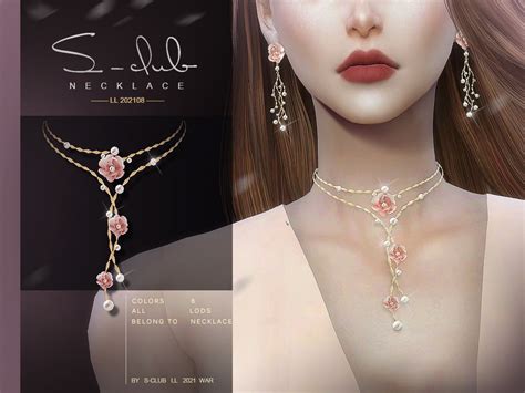 S Club Ts4 Ll Necklace 202108 In 2021 Sims 4 Necklace Sims