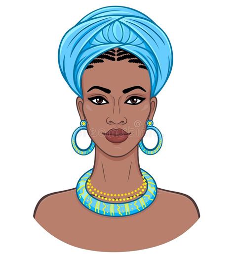 Belleza Africana Retrato De La Animación De La Mujer Negra Hermosa En