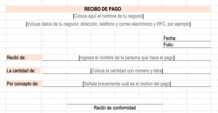 Recibo De Pago Ejemplos Y Formatos Excel Word Pdf