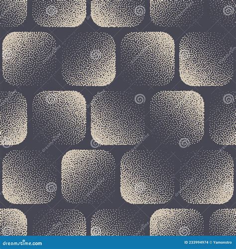 Rounded Squares Stippled Seamless Pattern Geometric Elegant Vector