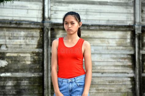 Pretty Filipina Teenage Female Making Funny Faces Stock Image Image