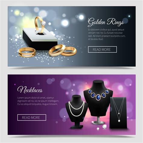 Jewelry Realistic Banners Vector Art At Vecteezy