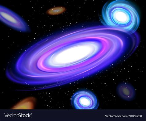 Abstract Space Background Spiral Galaxy In Outer Vector Image