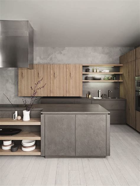 Cafe Style Kitchen Steel And Wood Grey And Wood Interior Design Ideas